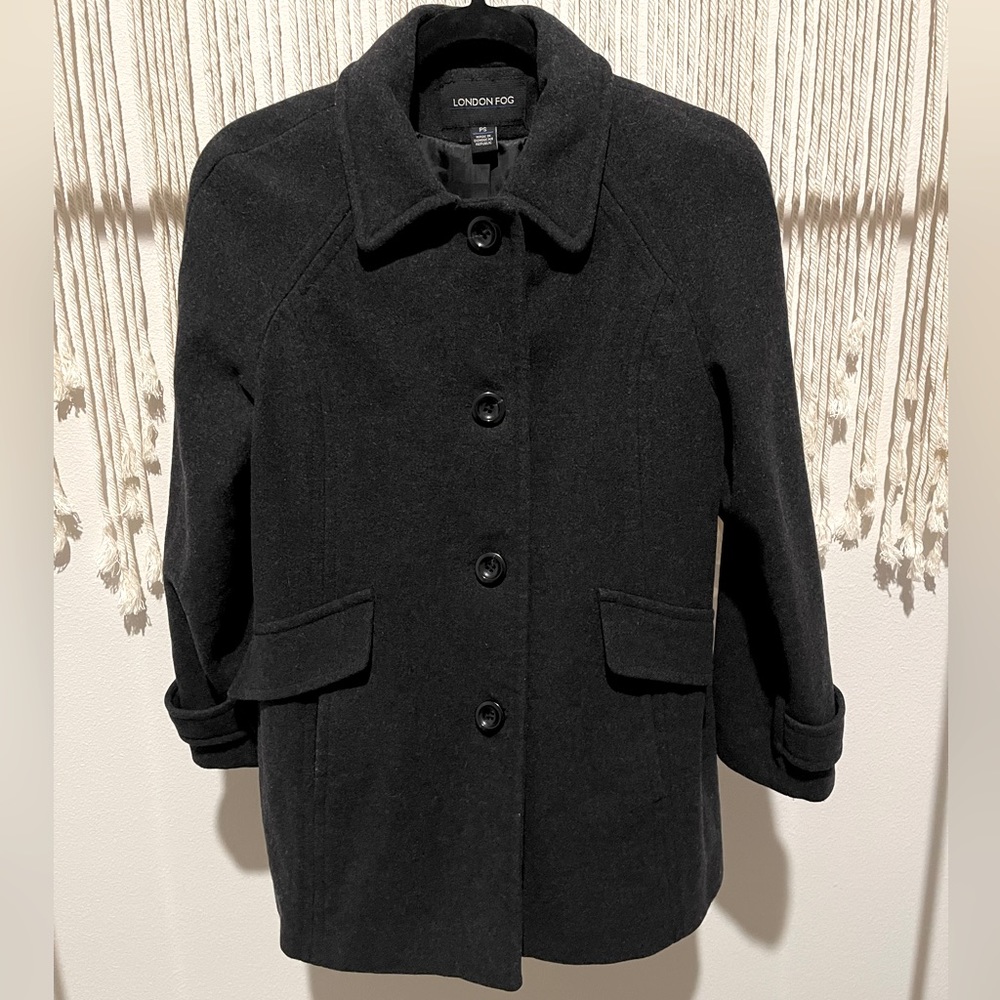 Vintage London Fog Pea Coat Dressy Casual City Style Sz PS
